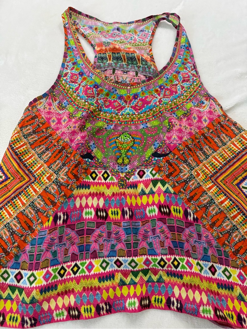 Racerback Colorful Blouse Size Medium Camilla Inspired E14